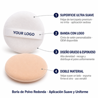 Éponge de maquillage en velours lavable et réutilisable JLY Wholesale Beauty Accessories Cosmetics, douce et portable, en coton cosmétique.