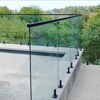 Clôture en verre sans cadre moderne, acier inoxydable 304/316 résistant à la corrosion, pinces pour piscine, rampes d'escalier, balcon, jardin, villa