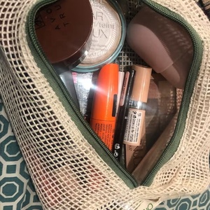 100% <span class=keywords><strong>cotton</strong></span> hữu cơ gọn gàng Túi du lịch thân thiện với môi lưới mỹ phẩm Dây Kéo Túi trang điểm Túi Du Lịch tổ chức trường hợp - Product Image 4