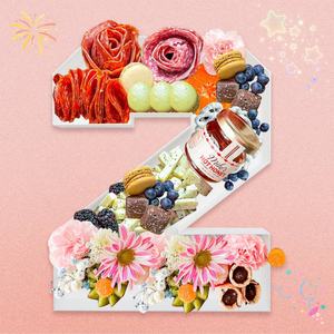 ถาดใส่ของว่างรูปทรงตัวเลขแบบใช้ซ้ำได้ ล้างทำความสะอาดได้ ทำจากพลาสติกที่ใช้พืชเป็นวัตถุดิบ เหมาะสำหรับวันเกิด - Product Image 1