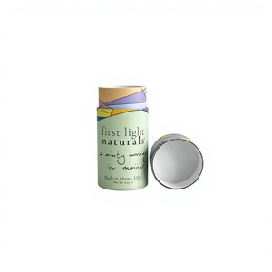 Emballage de baume à lèvres et de déodorant biodégradable, recyclable, écologique, personnalisé, vide, en tube de papier kraft brun à ouverture facile - Product Image 1