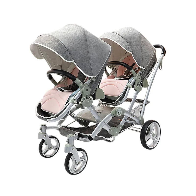 Hot Sale Good Quality Twin Baby Stroller/Pram Two-Models Can Sit and Lie Foldable For Two Babies Use Stroller