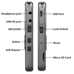 เครื่องบันทึกเสียงดิจิตอลคุณภาพสูง8GB/16GB/32GB,โทรศัพท์บันทึกเสียงกุญแจล็อคหน้าจอแสดงผลแบบเรียลไทม์พร้อมเครื่องเล่น MP3 - Product Image 4