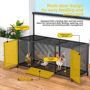 Poulailler extérieur en métal de grande taille avec fermeture coulissante horizontale, conception anti-furets pour poulets, lapins, pigeons - Toutes saisons - Product Image 3