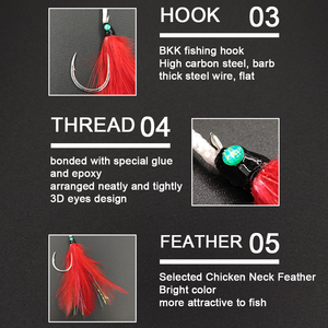 Hameçons de pêche XUHANG AMRM-RD en acier japonais à haute teneur en carbone pour leurres, pêche au poisson-chat, au bar, au <span class=keywords><strong>brochet</strong></span> en eau salée, <span class=keywords><strong>fil</strong></span> d'acier - Product Image 5