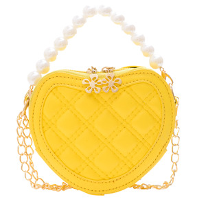 THK venta al por mayor lindas chicas bandolera corazón amor forma mini bolso de mano de moda perla monedero para niños para las estaciones de otoño y primavera - Product Image 5