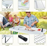 Table de camping d'extérieur en HDPE à choix multiples portable pour la pêche et la chasse