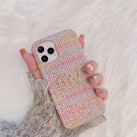 Nouvel Design Mignon Styles Ins Motif Tressé M Diamant Texture Mate Coque de Téléphone Portable Antichoc