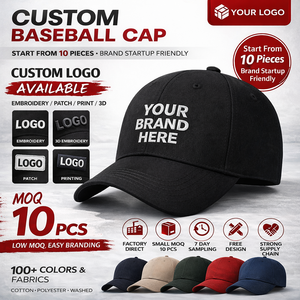 <span class=keywords><strong>Casquette</strong></span> de baseball en coton personnalisable avec logo, six panneaux structurés, visière incurvée, réglable, style Dad Hat, vente en gros, fournisseur d'usine de modèles vierges - Product Image 1