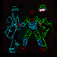Costume de fête de Noël lumineux avec fil lumineux EL LED, vêtements de scène pour spectacle nocturne, vêtements de nuit, accessoires