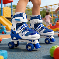 Patins à roulettes classiques bleus à 4 roues réglables ZHOYA SPORT pour enfants débutants avec roulements ABEC-7 et roues en PU