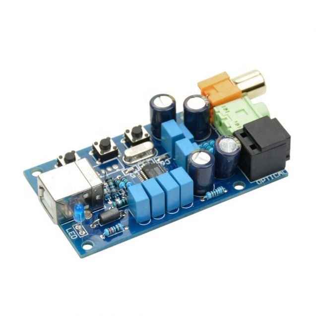 PCM2704 USB DAC Decoder Computer Sound Card Support Fiber Coaxial Digital Analog Sound Output With Volume Control