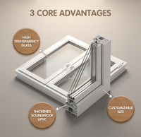 Ventanas Corredizas Francesas de Aluminio con Doble Acristalamiento, Ventana Corrediza de Vidrio con Rejilla Impermeable y Resistente al Viento para Casas