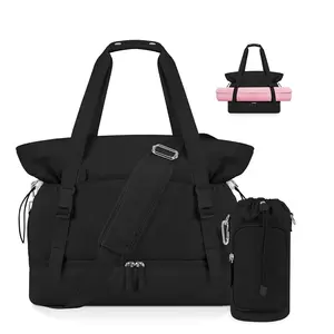 Large capacity female sports fitness bag casual short distance travel bag wet dry separation yoga handheld travel bag