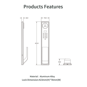 2026 Tuya <b>WiFi</b> <b>Smart</b> Aluminum Lock HD <b>Camera</b> Fingerprint Voice Control Auto-Lock High Security Cloud 21 Languages Wood/Steel - Product Image 6