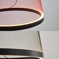Suspension LED minimaliste italienne avec cordon élastique, design moderne, lumière blanc chaud doux 2700K, AC 85-265V