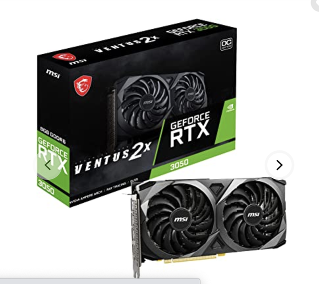 GeForce RTX3050 GPU MSI Ventux Gaming GeForce RTX 3050 8GB GDDR6 OC RTX 3050 Graphics Card Video Card Rtx3060 3070 Cards