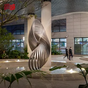 Большая Современная на открытом воздухе абстрактная скульптура из нержавеющей стали отель спиральная скульптура из нержавеющей стали