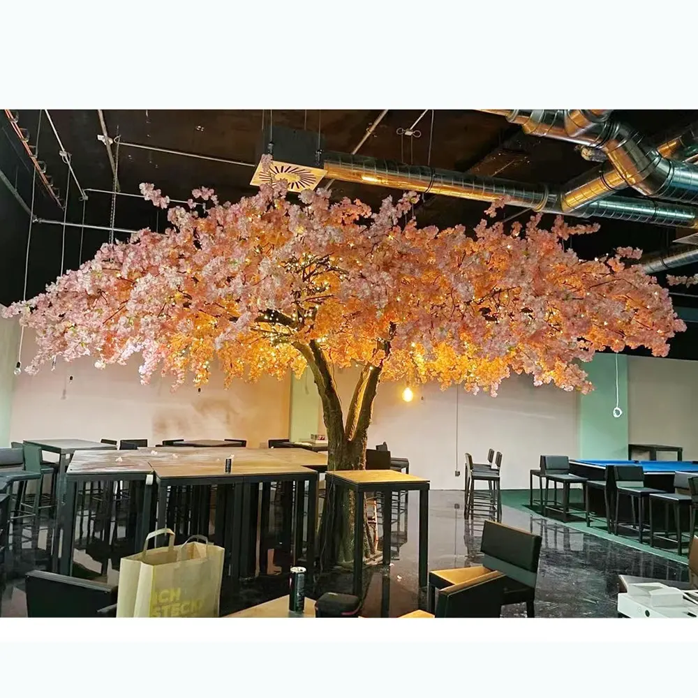 Vente en gros de fleurs de cerisier à LED d'intérieur Décoration d'arbre à lumière artificielle à LED avec lumières arbre à fleurs de cerisier