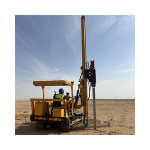 Barrière de collision photovoltaïque de type chenille Pilote de pile Panneau solaire Vis hélicoïdale Micro Pile Machine Pilote de pile - Product Image 6