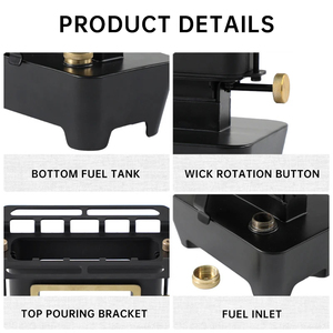Retro Xách Tay Thép Không Gỉ Dầu Hỏa Bếp Đen Cắm Trại Ngoài Trời Nướng Với Bầu Không Khí Sưởi Ấm Đèn Dầu Hỏa - Product Image 4