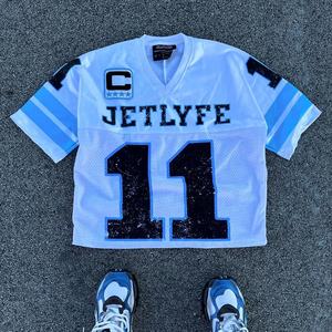 Fabricante personalizado impreso logotipo 100% poliéster cuello en V de gran tamaño deportes Jersey malla FÚTBOL Camisetas para hombres de punto largo - Product Image 3