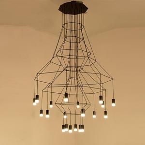 Lampadario Lineare Vintage Semplice, Lampada a Sospensione Nera Stile Loft, Altezza Regolabile, Illuminazione Moderna per Interni, Decorativa - Product Image 3