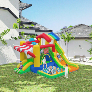 Castillo Inflable Pequeño y Ecológico FBSPORT, Equipo de Juego Suave para Niños Pequeños, Parque Infantil Inflable con Temática de Arcoíris y Corazón - Product Image 3