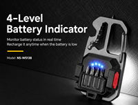 Lampe torche LED COB multifonctionnelle rechargeable par USB, étanche, porte-clés, ouvre-bouteille, brise-vitre, lumière d'urgence en aluminium