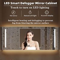 Meuble de salle de bain mural moderne personnalisé à trois tiroirs avec comptoir en pierre intégré, miroir LED et armoire en PVC