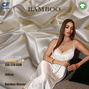 Tela de Pijama de Lujo Ecológica 100% Bambú Satén, Sábanas de Tela Satén Tejida por Urdimbre Cómoda para Uso Doméstico - Product Image 1