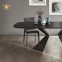 Ensemble de tables et chaises de salle à manger modernes en MDF avec placage, meubles de maison pour salle à manger