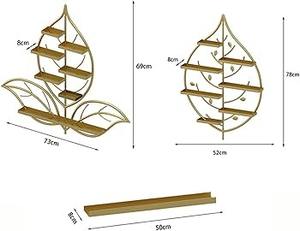 Iron <b>Wire</b> Made Display Rack Storage With Wooden Six <b>Shelve</b> Holder Rack Handmade Gold With Finished Corner Cabinet Organizer - Product Image 4