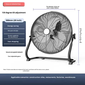 Tám tốc độ công nghiệp kim loại Fan thấp-điện gió mạnh mẽ cho các trang web Xây Dựng Nhà máy thông gió máy tính để bàn tầng thường vụ - Product Image 6