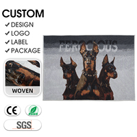 Tapis tissé personnalisé en gros avec motif Doberman, tapis de sol décoratif pour entrée, salon et chambre à coucher