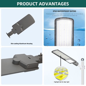 Lampe de rue LED intégrée tout-en-un, étanche IP66, en aluminium, prix d'usine, 50W, 100W, 150W, 200W, 4KV, DOB - Product Image 3