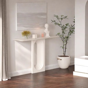 Designer Luxury Light Wood Side Table Simple Storage Rack High-End Entrance Ancient Corridor Furniture for Middle Entry Villa - Product Image 5