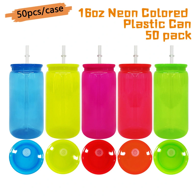 Bicchiere in plastica neon per sublimazione da 16oz