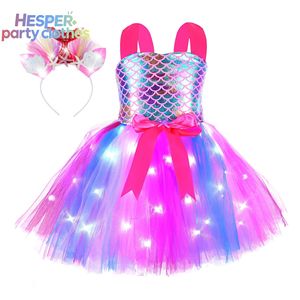 Vestido de Tutú de Sirena HESPER, Vestidos de Fiesta de Cumpleaños, Disfraces de Princesa Sirenita para Halloween, Año Nuevo, Disfraz - Product Image 1