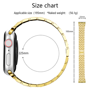 สายนาฬิกาสแตนเลสสตีลสุดหรูสำหรับ <span class=keywords><strong>Apple</strong></span> <span class=keywords><strong>Watch</strong></span> 3/4/5/6/SE <span class=keywords><strong>รุ่น</strong></span><span class=keywords><strong>ล่าสุด</strong></span>ประดับเพชรสีดำ - Product Image 4