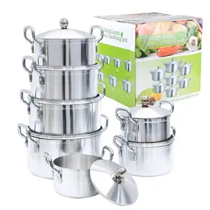 Penjualan terlaris 16-28 CM tujuh bagian pengamplasan Pot aluminium Set Afrika Indonesia dan Filipina memasak dapur pot