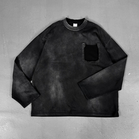 YuKaiHe Sudadera de Manga Larga 100% Algodón de 230 g/m², con Logotipo Personalizado al por Mayor, Camisetas Extra Grandes de Alta Calidad con Lavado Ácido para Hombre