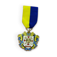 Médaille du Qatar en alliage de zinc émaillée polonaise coulée sous pression de logo personnalisé bon marché