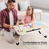 Escritorio Plegable de MDF para Cama y Computadora, Mesa Pequeña de Diseño Colorido, Mesa Plegable y Moderna para Portátil para Estudio u Oficina en Casa