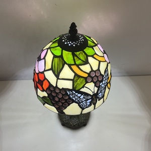 LongHuiJing Tiffany Scandinavian Simple Stained Glass Red Green Flexible Flower Butterfly 8Inch LED AC Eco-Friendly Table Lamp - Product Image 3