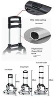 Chariot utilitaire télescopique pliable portable à 2 roues en aluminium personnalisé chariot à provisions pour outils chariot à bagages