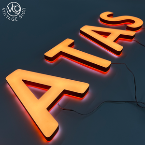 Insegna a <span class=keywords><strong>LED</strong></span> 3D personalizzata arancione bifacciale IP65 impermeabile per lettere scatolate da interno/esterno per aziende di insegne luminose - Product Image 6