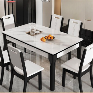 Mesa de Comedor Moderna Estilo Granja con Cubierta de <span class=keywords><strong>Piedra</strong></span> Sinterizada y Juego de 6 Sillas - Product Image 5