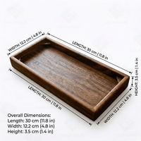 Plateau de service en bois massif, petit plateau rectangulaire pour café, thé, dessert, collations, pour la maison, le café