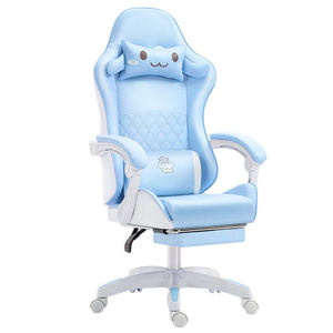 WSX008 Großhandel Beliebte Gamer Komfortable Mädchen rosa Weiß Gaming Computer <span class=keywords><strong>Massage</strong></span> Renn stuhl Spiels tühle - Product Image 3